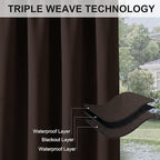 RYB HOME Porch Curtains Outdoor Blackout 100% Privacy Waterproof Curtain - Image 6
