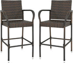 SUPER DEAL Upgraded Wicker Bar Stool Chairs Outdoor Backyard Rattan Chair by Superdeal