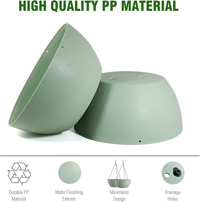 WOUSIWER 13 inch 2 Pack Large Hanging Planters - Image 3