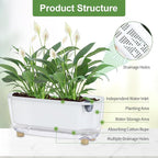 Self Watering Planter with Coco Coir Pellets, 11.8 Inch Plastic Rectangular - Image 4