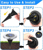4.6 Inch Diameter Solar Ground Lights, Waterproof Solar Garden Lights, Outdoor - Image 5