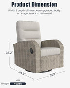 Outdoor Swivel Recliner Chair, All-Weather Wicker Reclining Patio Chair - Image 2