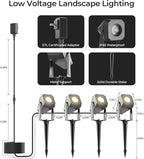 Outdoor Landscape Lighting, 4 Pack Outdoor Spotlights, LED Landscape Lights - Image 2