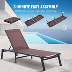 VEVOR Chaise Lounge Chair Outdoor, Aluminum Patio Lounge Chairs - Image 7