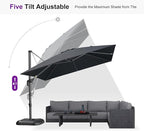 PURPLE LEAF 10 Feet Patio Umbrella Outdoor Cantilever Square Umbrella Aluminum - Image 6
