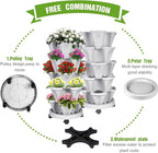 Vertical Strawberry Planter 5 Tier Stackable Tower Herb Planters-Stacking - Image 8