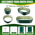17" Tall Elevated Oval Metal Raised Garden Bed - 5ft x 2ft in Size and 0.8MM - Image 2
