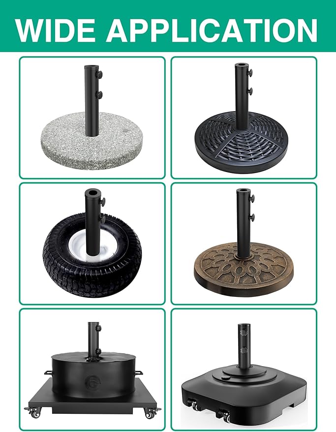 QZER Umbrella Pole Mount Stand Tube, Universal Umbrella Stainless Steel Tube - Image 7