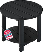 LZRS Round Adirondack Side Table Double End Table, Outdoor Side Tables by LZRSPET