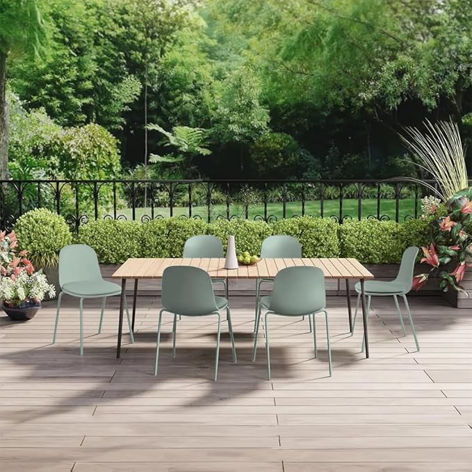 2xhome Modern Stackable Armless Dining Chair | Plastic Shell Seat - Image 8