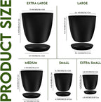 Utopia Home - Plant Pots Indoor - 7/6.6/6/5.3/4.8 Inches Flower Pots - Image 2