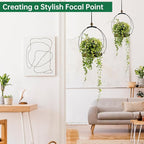 2 Pack Hanging Planter for Indoor Plants, Modern Boho Macrame Hanger, Wall - Image 4