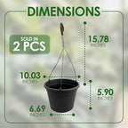 10in Euro Hanging Planters for Indoor Plants 2 Pieces 10inch Hanging Planter - Image 2