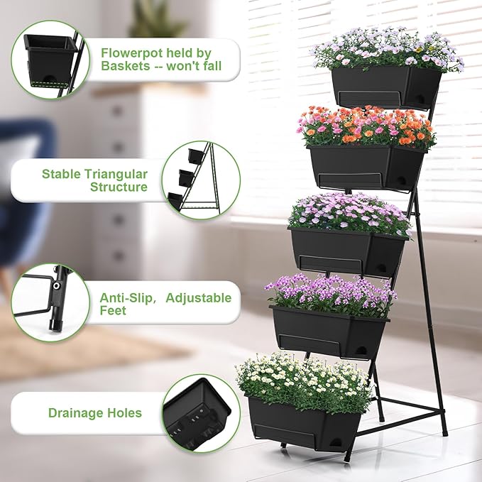 5 Tier Vertical Raised Garden Bed Planter Box, Vertical Raised Bed - Image 4