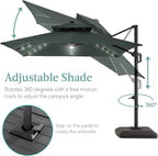 Best Choice Products 10x10ft Cantilever Patio Umbrella w/Base Included - Image 4