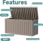 80 Gallon Waterproof Resin Deck Box, UV Resistant Outdoor Storage - Image 3