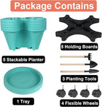 GameXcel Vertical Planter 5 Tier Stackable Planters Garden Planters Strawberry - Image 7
