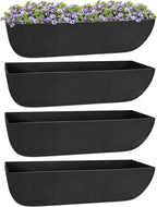 Riare 4 Pack 30 Inch Black Fabric Window Box Liners- Felt Square Trough Planter by Riare