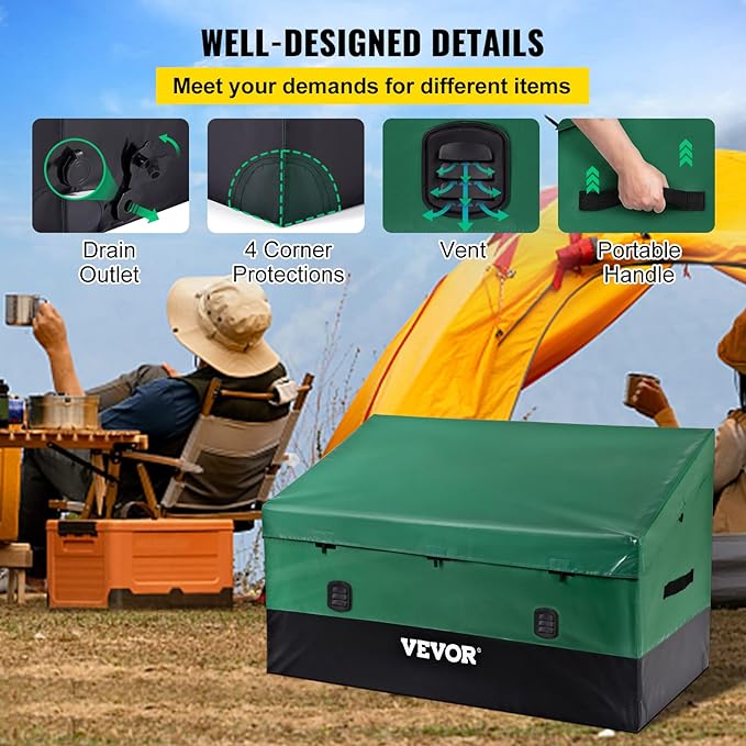 VEVOR Outdoor Storage Box, 150 Gallon Waterproof PE Tarpaulin Deck Box - Image 5