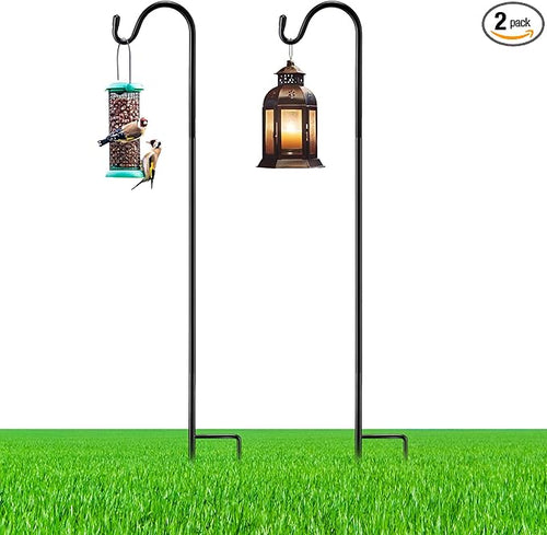 2 Pcs 60 Inch Shepherds Hook for Outdoor Adjustable Bird Feeder Pole Metal by Yetene