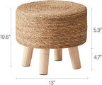 Cpintltr Foot Stool Natural Seagrass Hand Weave Poufs Round Ottoman - Image 3