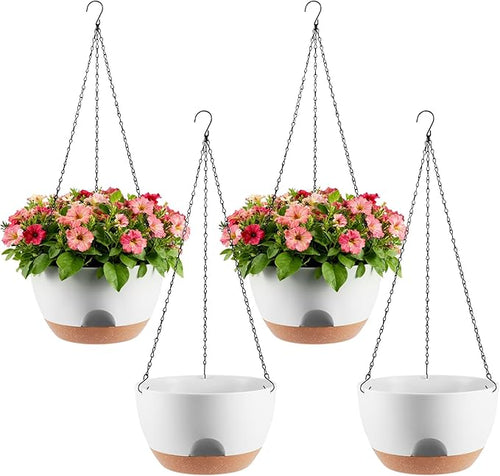 4-Piece Set of 8-Inch Hanging Planters by Unknown
