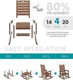 SERWALL Outdoor Rocking Chair, Oversized Rocking Chair - Image 8