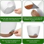 Plant Pots 12/10/9 Inch Self Watering Pots, Plastic Flower Pots, Nursery - Image 2