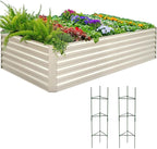 Quictent Galvanized Raised Garden Bed 8x4x2 Ft Tall Metal Planter Box by QUICTENT