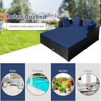 Tangkula Outdoor Rattan Daybed, Sunbed Wicker Furniture w/Spacious Seat - Image 8