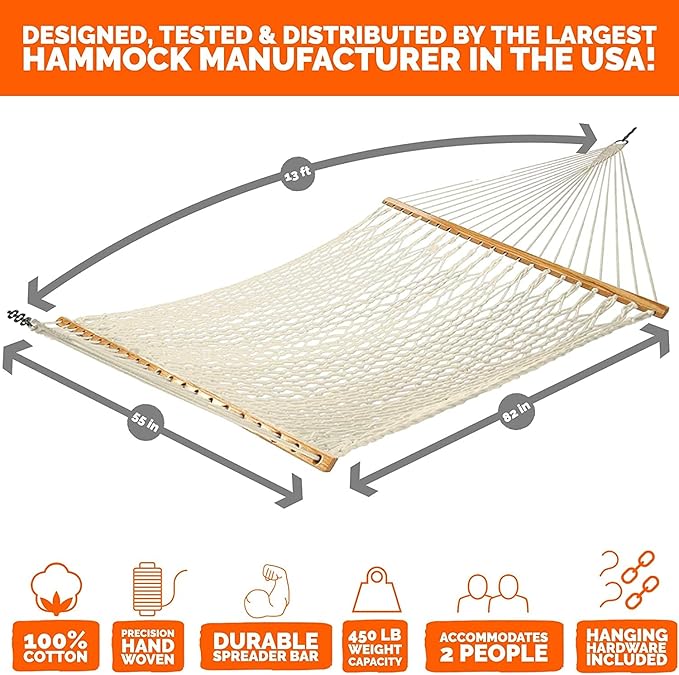 Castaway Living 13 ft. Double Traditional Hand Woven Navy Polyester Rope - Image 2