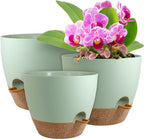 Big Self Watering Pots 12/10/9 inch, Plant Pots by WSMKSZ