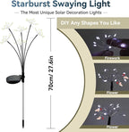 Solar Garden Lights 2 Pack Waterproof Swaying Starburst Light Solar Outdoor - Image 2
