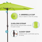 MEWAY 12ft Patio Umbrella Outdoor Table Umbrellas - Image 6