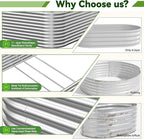 2 Pack Tall 8x3FT Corrugated Galvanized Steel Raised Garden Bed Outdoor - Image 3