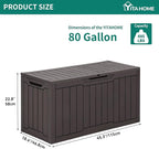 YITAHOME 80 Gallon Outdoor Storage Box, Large Water Resistant Resin Deck Box - Image 6