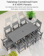 9-Piece Outdoor Dining Set, HDPE Weatherproof Patio Table and Chairs Set - Image 4