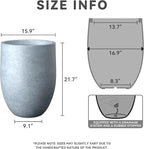 Kante Tall Concrete Planter, 21.7-Inch Height Blue-Gray Large Indoor Outdoor - Image 2