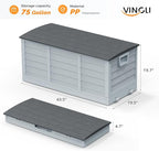 VINGLI 75 Gallon Collapsible Outdoor Storage Box, Simple-to-assemble Plastic - Image 4