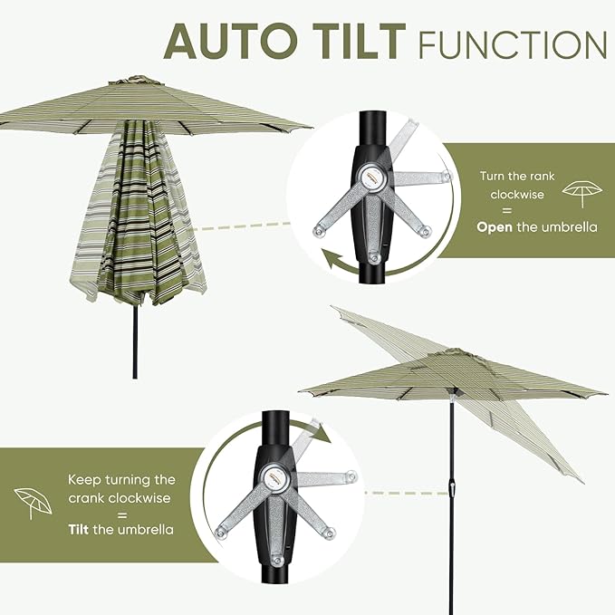 Tempera Patio Market Outdoor Table Umbrella - Image 2