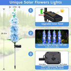 Solar Garden Lights, Solar Blue Delphinium Flowers Lights 4 Pack 80 LEDs - Image 2