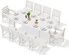 SERWALL 11-Piece Outdoor Dining Set, All Weather HDPE Outdoor Furniture Set by SERWALL