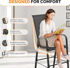 VINGLI Set of 2 Stackable Outdoor Bar Stools – Sling Chairs - Image 4
