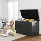 230 Gallon Resin Deck Box, Lockable Patio Outdoor Storage Box - Image 4