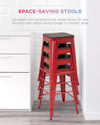 FDW Metal Bar Stools Counter Height Barstool Stackable Barstools Indoor Outdoor - Image 7