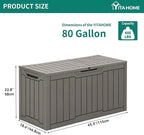 YITAHOME 80 Gallon Outdoor Storage Box, Large Waterproof Resin Deck Box - Image 7