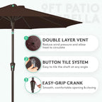 JEAREY 9FT Outdoor Patio Umbrella Outdoor Table Umbrella - Image 2