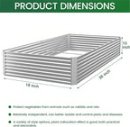 3 Pack Corrugated Galvanized Steel Raised Garden Bed Outdoor, Metal Above - Image 2