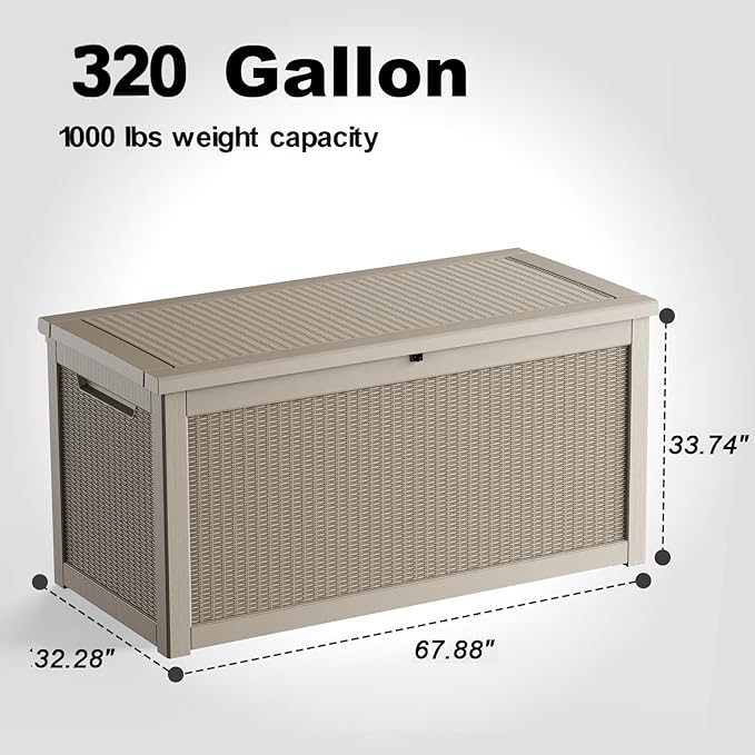 ROJIK Outdoor Storage Housing Deck Box, Waterproof Patio Furniture, Garden Tools - Image 2