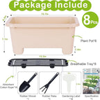 Self-Watering Rectangle Planter Boxes 8-Pack, 15.7-Inch Window Box Planter - Image 7